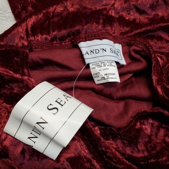 NWT Land N' Sea Red Velvet Dress Medium Whimsigoth Grunge Witchy Party Retro Y2K - Picture 4 of 7